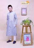  Áo dài bé trai linen họa tiết 1 - TAD010 