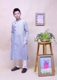  Áo dài bé trai linen họa tiết 1 - TAD010 