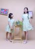 Đầm bé gái tay thun xanh lá, dam cong chua cho be gai