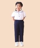  Quần dài học sinh phối thun hông không khóa kéo- TDP010 