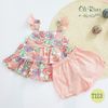 Bộ bé gái đi biển màu hồng oli river T123-2, đồ trẻ em cần thơ