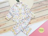  Đồ bộ bé gái pijama dài tay hoa nhí oli river T215-1 - ODB045 