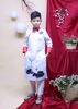 Áo dài bé trai may mắn sen, quần dài cho bé trai 1 tuổi