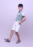  Quần yếm bé trai kaki trắng - TQY006 