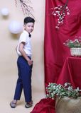  Áo sơmi tay ngắn bé trai linen tay lơ vê trắng - TAS017 
