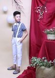  Áo sơmi tay ngắn bé trai linen tay lơ vê họa tiết 3 - TAS019 
