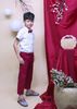 Quần dài cho bé trai 6 tuổi, Quần dài tiệc bé trai kaki thun đỏ