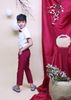 Quần dài cho bé trai, Quần dài yếm bé trai đỏ