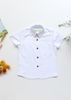 Sơ mi kẻ cho bé trai, Áo sơ mi tay ngắn bé trai cotton màu trắng