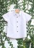 Sơ mi kẻ cho bé trai, Áo sơ mi tay ngắn bé trai cotton màu trắng