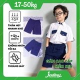  Quần ngắn lưng thun học sinh xanh đen không khóa kéo - TDP002 