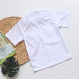  Áo sơ mi học sinh bé trai có nắp trắng kem cotton hoặc vải mềm mại, thoáng mát- TDP028 