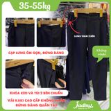  Quần dài kaki đen cao cấp lưng thun phối dây kéo TDP040 