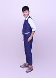  Áo gile bé trai cổ dalton xanh lam - TAG001 