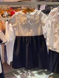  Đầm học sinh xếp ly cổ bèo chất liệu cotton nhật GDP053 