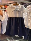  Đầm học sinh xếp ly cổ bèo chất liệu cotton nhật GDP053 