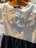  Đầm học sinh xếp ly cổ bèo chất liệu cotton nhật GDP053 