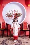  Bộ áo dài bé gái lựu đỏ nữ tính N268 -OAD046 