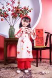  Bộ áo dài bé gái lựu đỏ nữ tính N268 -OAD046 