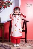  Bộ áo dài bé gái lựu đỏ nữ tính N268 -OAD046 