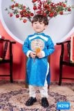  Áo dài bé trai màu xanh phối trắng N219-1 - OAD051 