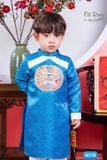  Áo dài bé trai màu xanh phối trắng N219-1 - OAD051 