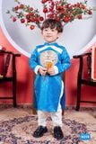  Áo dài bé trai màu xanh phối trắng N219-1 - OAD051 