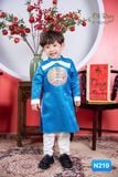 Áo dài bé trai màu xanh phối trắng N219-1 - OAD051 
