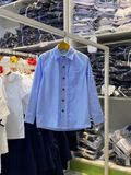  Áo sơ mi tay dài xanh biển xếp ly cao cấp - TAS037 