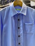  Áo sơ mi tay dài xanh biển xếp ly cao cấp - TAS037 