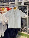  Áo sơ mi tay ngắn trắng xếp ly cao cấp - TAS040 