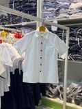  Áo sơ mi tay ngắn trắng xếp ly cao cấp - TAS040 
