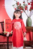  Bộ áo dài bé gái áo đỏ phối quần trắng N263 - OAD052 
