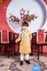  Áo dài bé trai vàng phối bản ngực xanh N288-1 -  OAD058 