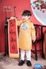  Áo dài bé trai vàng phối bản ngực xanh N288-1 -  OAD058 