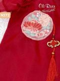  Bộ áo dài bé gái màu đỏ phối bản ngực N272 - OAD057 