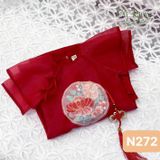  Bộ áo dài bé gái màu đỏ phối bản ngực N272 - OAD057 