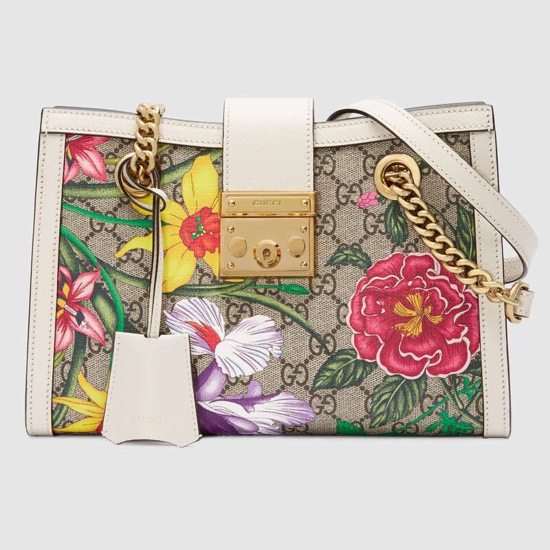 Gucci Ladies Padlock GG Flora Shoulder Bag 498156 HV8FC 9799 | TIMEWISE