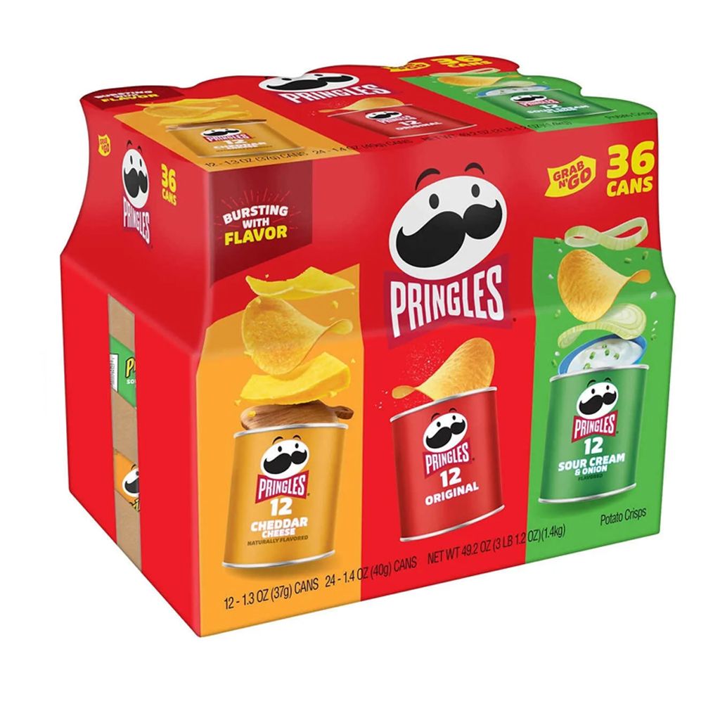 GÓI 36 HỘP KHOAI TÂY CHÊN PRINGLES 12 GÓI X 3 VỊ