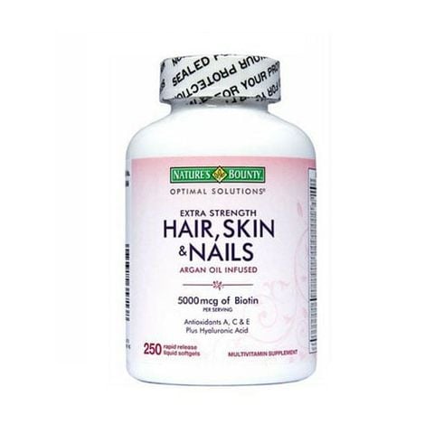 THỰC PHẨM BỔ SUNG DINH DƯỠNG CHO TÓC, MÓNG, DA NATURE'S BOUNTY HAIR SKIN NAIL 5000MCG  250 VIÊN