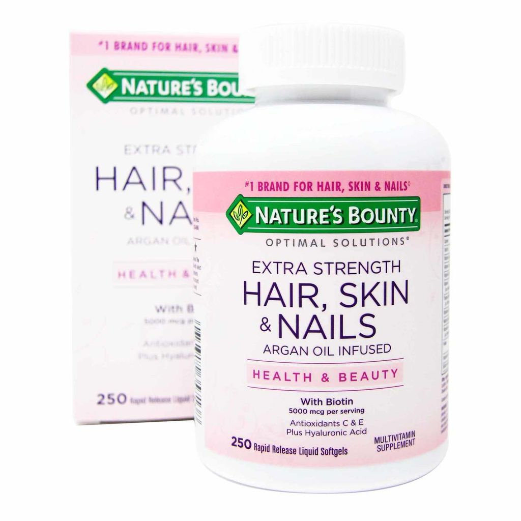 THỰC PHẨM BỔ SUNG DINH DƯỠNG CHO TÓC, MÓNG, DA NATURE'S BOUNTY HAIR SKIN NAIL 5000MCG  250 VIÊN