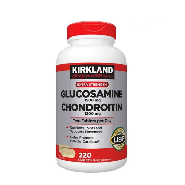 THỰC PHẨM BỔ SUNG GIẢM ĐAU XƯƠNG KHỚP KIRKLAND GLUCOSAMINE 1500MG CHONDROITIN 1200MG 220 VIÊN