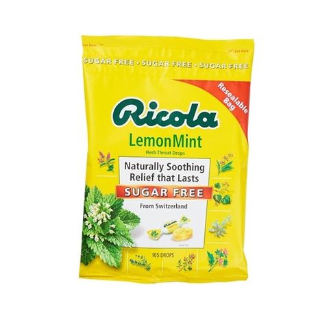 GÓI KẸO NGẬM RICOLA SUGAR FREE LEMON MINT DROPS 105V