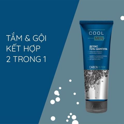 TẮM GỘI 2IN1 NAM COOL MEN DETOX THAN TRE HOẠT TÍNH 250ML