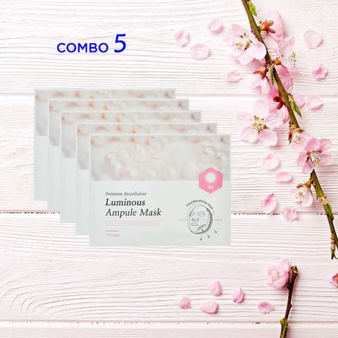 COMBO MẶT NẠ CAO CẤP GIẢM NÁM SÁNG HỒNG CĂNG BÓNG DA - PREMIUM BIOCELLULOSE LUMINOUS AMPULE MASK - N:CELL