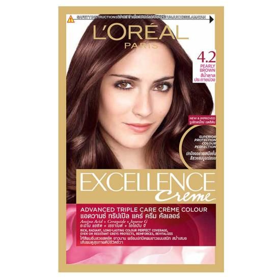 MÀU NHUỘM DƯỠNG TÓC LOREAL PARIS EXCELLENCE CRÈME 4.2 NÂU ÁNH TÍM 172ML