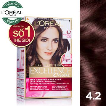 MÀU NHUỘM DƯỠNG TÓC LOREAL PARIS EXCELLENCE CRÈME 4.2 NÂU ÁNH TÍM 172ML