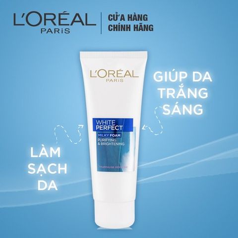 SỮA RỬA MẶT LÀM SẠCH & TRẮNG MỊN DA LOREAL PARIS WHITE PERFECT 100ML