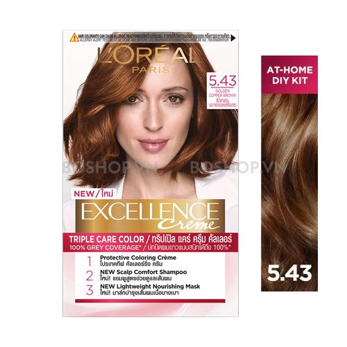 KEM NHUỘM PHỦ BẠC L'OREAL PARIS LP EXC 5.43 NAU DONG ANH VANG 172ML