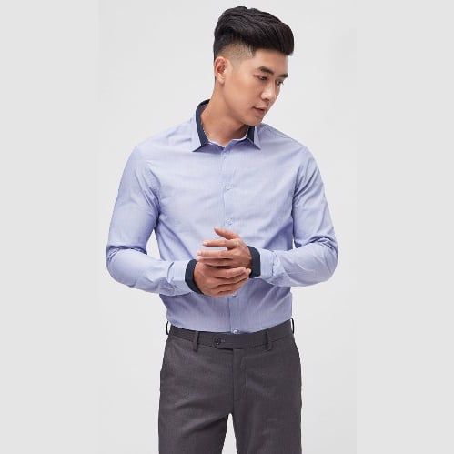 ÁO SƠ MI TAY DÀI NAM NAM CAO CẤP NHẬP KHẨU CELIO LAFIL1 NAVY BLUE 01